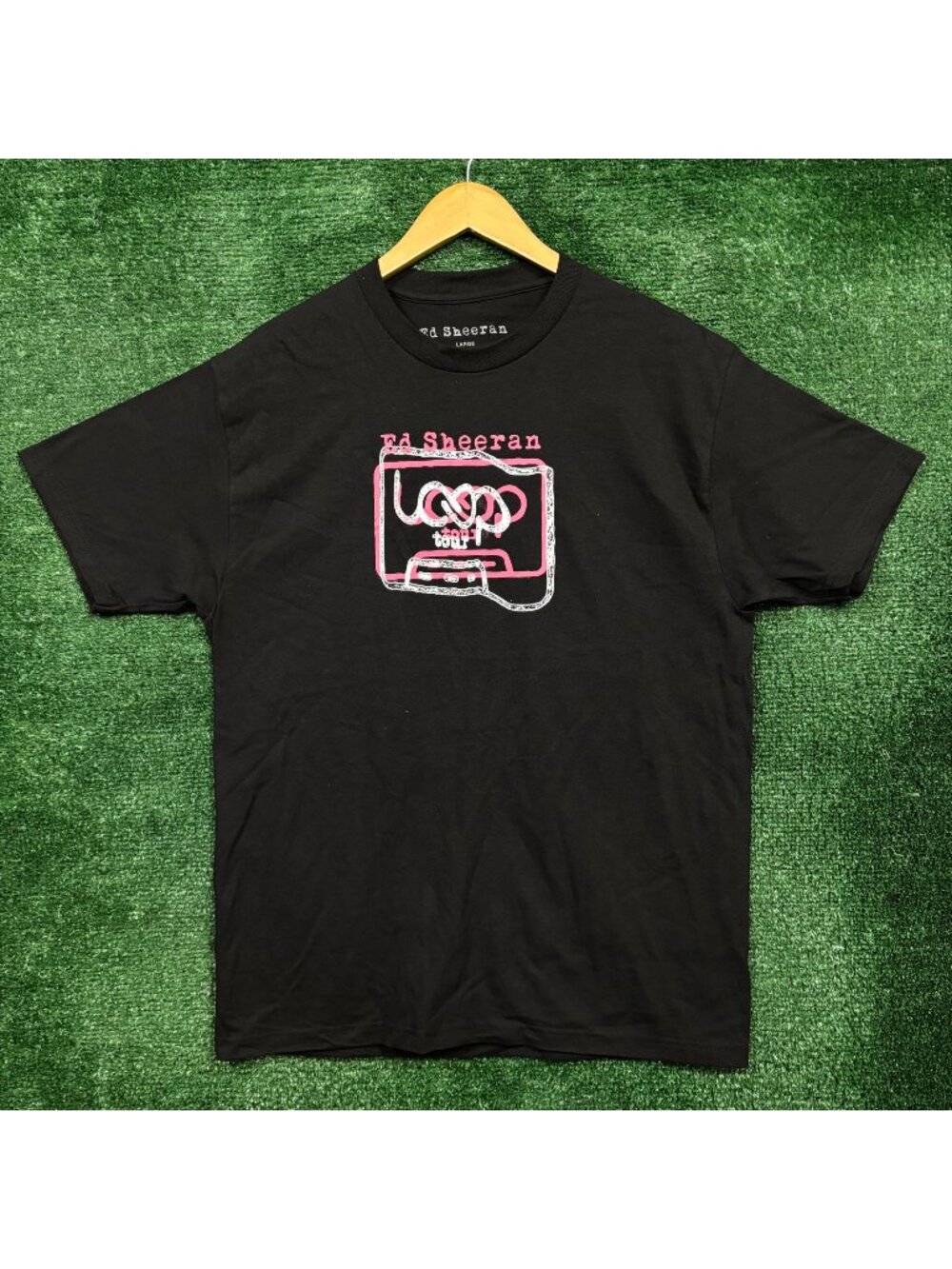 Ed Sheeran Cassette Loop Tour Show Dates T-Shirt Size Large
